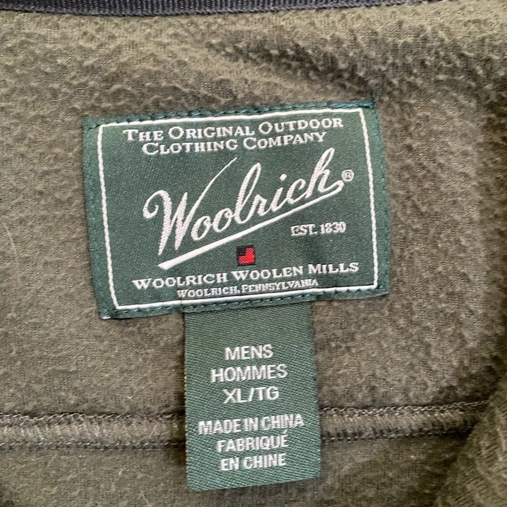 Woolrich Jacket Fleece Full Zip Pockets  Outdoor Casual Nature Hiking Size XL